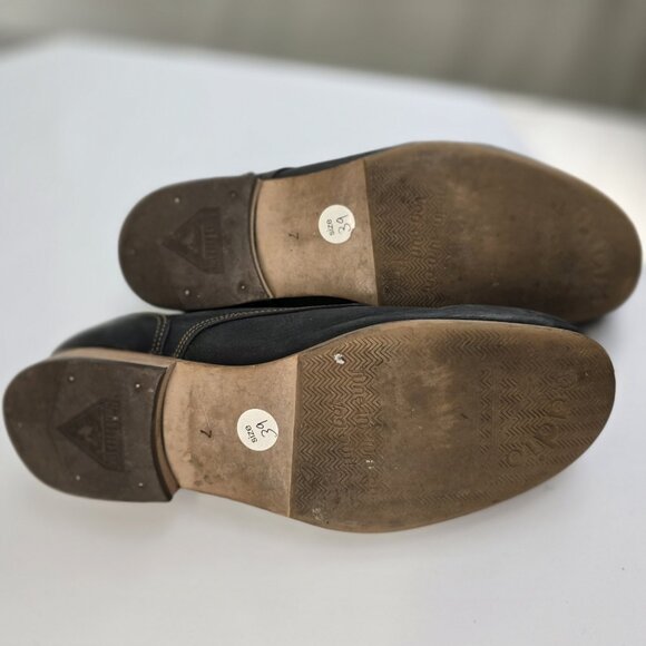 John Fluevog CBC Radio blue leather shoes - Picture 4 of 8